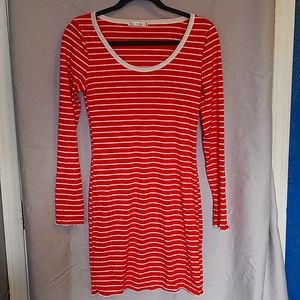 Striped Form Fitting Dress Christmas